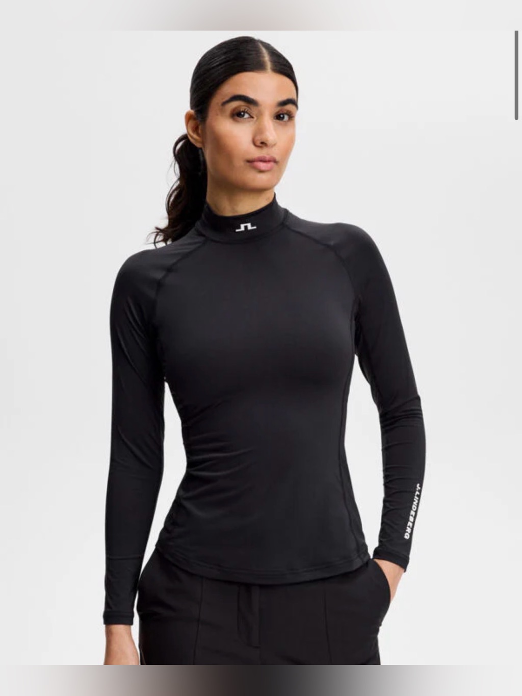 Nwt J. Lindeberg Women’s Asa Compression Top - Black With Logo - Size Xs
